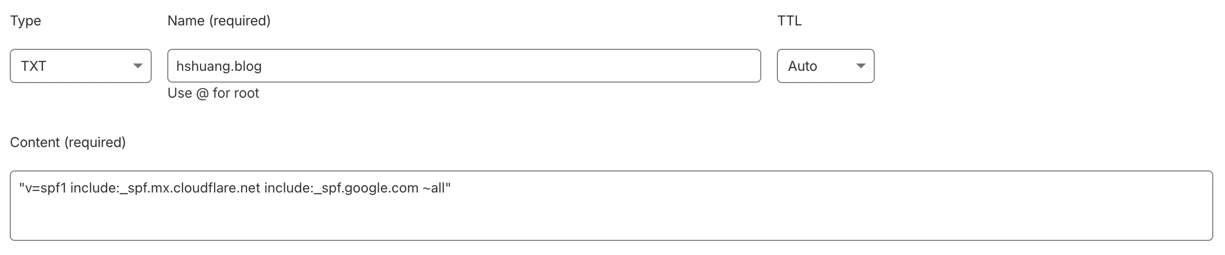 cloudflare-gmail-dns
